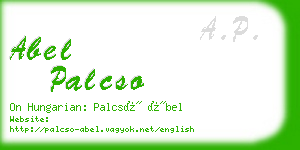 abel palcso business card